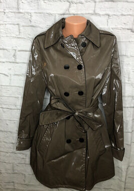 Per Se Carlisle Metallic Brown Jacket Women’s Button Front w/ Sash size 10